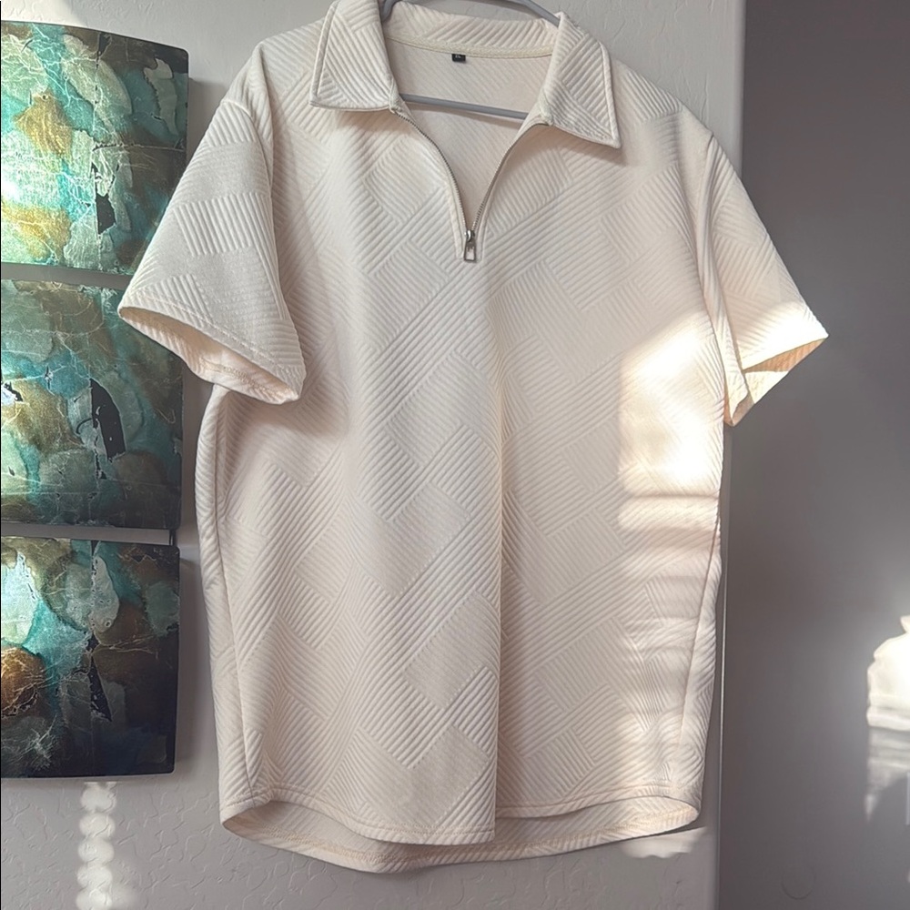 Men's Cream Short Sleeve Shirt